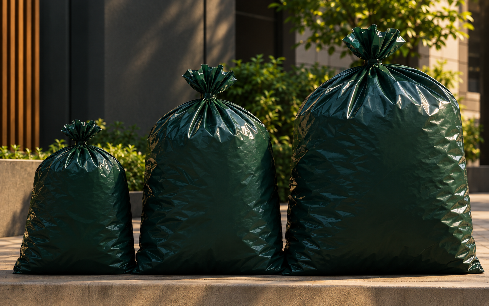 Small, medium and large Wasteify refuse sacks